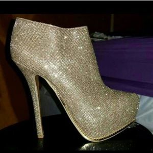 Champagne Gold Glitter Boots